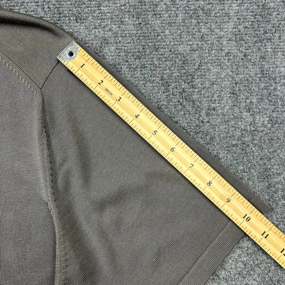 Banana Republic Silk Blend Polo Shirt Mens L Brown Short Sleeve Johnny Collar